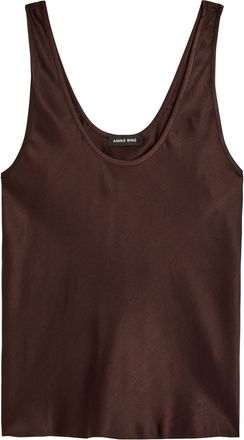 Anine Bing Lea Silk Tank top - Dark Brown - S (UK8-10 / S)