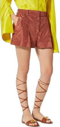 Valentino Pressed-Crease Tailored Shorts - Brown