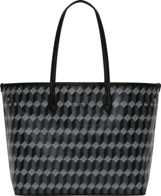 Au D&eacute;part Reversible Monogram Tote No. 47 With Leather Handles