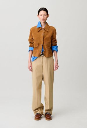 Claudie Pierlot Veste cuir su&egrave;de