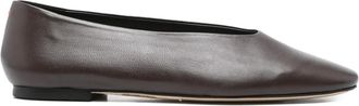 Aeyde Ballerine in pelle con punta quadrata - Marrone