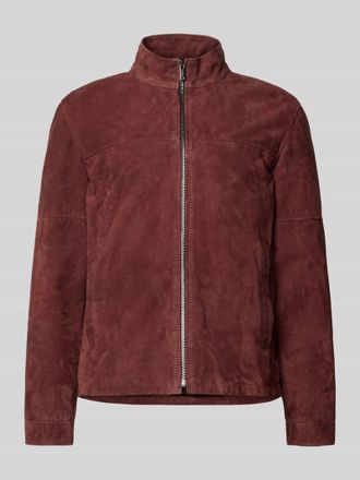 Strellson Regular Fit Lederjacke aus echtem Ziegenvelours Modell JIMMY-S in Bordeaux, Gr&ouml;&szlig;e 52