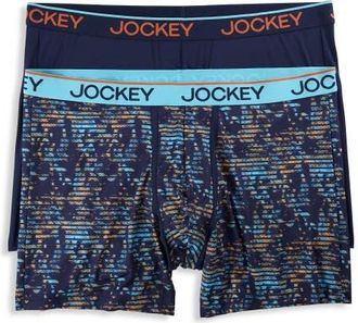 Jockey Big & Tall 2-pk Chafe-Proof Micro Boxer Briefs V1 in Light Trails at Nordstrom, Size 5X Big
