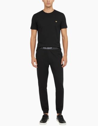 Lyle & Scott Mens Lyle and Scott Mens Pyjama Set T Shirt Pants Sleepwear Loungewear Lounge Set New - Black - Size: 33/32/32