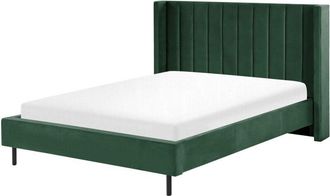 Beliani Letto matrimoniale con doghe 140 x 200 cm velluto verde scuro Villette