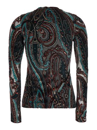 Etro Devor&eacute; Jacquard Blouse