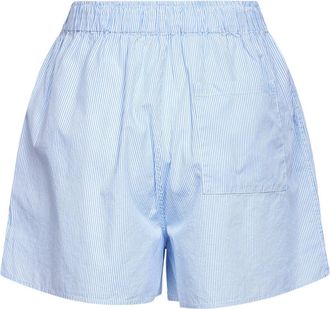 MC2 Saint Barth Womens Boxy Boxer-Style Shorts Light Blue Cotton