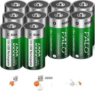 OEM Bater&iacute;a Recargable, Capacidad De 6000 Mwh, Tiempo De Carga R&aacute;pido, 10 Unidades, Tama&ntilde;o C