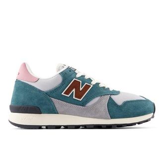 New Balance Unisex 475 en Verde/Gris, Gamuza/Malla, Talla 41.5