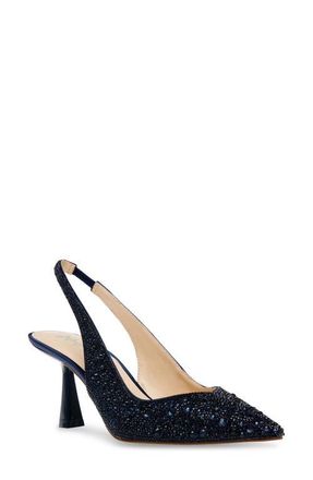 Betsey Johnson Clark Slingback Pointed Toe Pump in Navy at Nordstrom, Size 5.5
