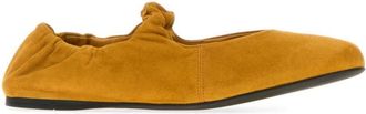 Miu Miu Mustard Suede Ballet Flats