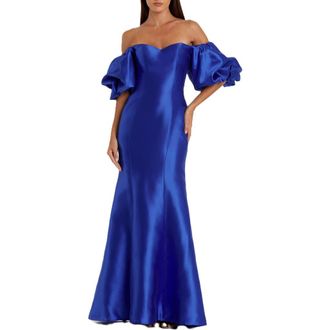 Mac Duggal Sweetheart Off The Shoulder Puff Sleeve Gown in Royal Blue at Nordstrom, Size 4