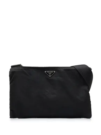 Prada 2013-2022 pre-owned crossbodytas met logo - Zwart