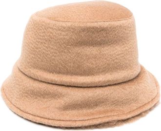 Max Mara Brown Brushed Bucket Hat - Womens - Polyester/Camel Hair/Silk