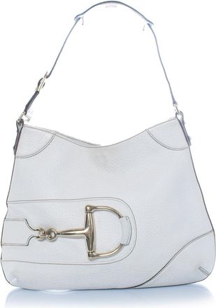 Gucci Gucci Hasler schoudertas met paardenbitmotief in het wit