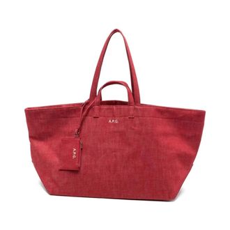 A.P.C. Le Drummer Toile Tote Bag - female - A.P.C. - Shopping Bags - Red - ONE SIZE - Bags