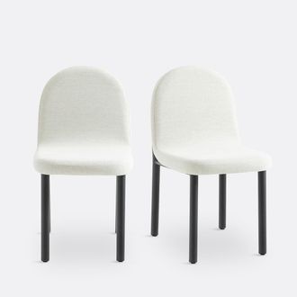 La Redoute Interieurs Set van 2 stoelen in stof en zwart metaal, Polly