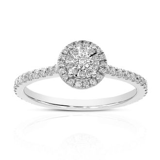 Vir Jewels 1/3 cttw Lab Grown Diamond Engagement Ring in Sterling Silver For Women