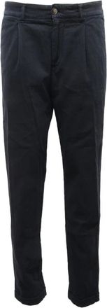 Eleventy Katoenen Broek met Omgeslagen Broekspijpen - Heren - Chinos - Blauw - W30 - Katoen - Broeken