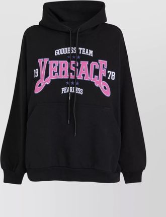 Versace hooded knitwear with ribbed finish