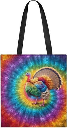 Generic Tie Dye Turkey Tote Bag for Women Men Shoulder Bags Purses Pouch Handbags