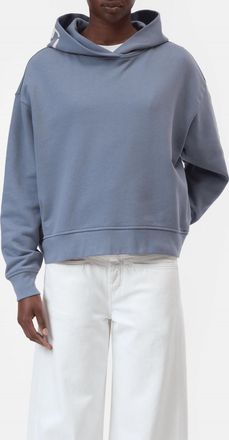 Closed Logo Cotton Hoodie In Strato Grey