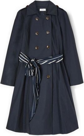 Motivi Trenchcoat van gemengd katoen met dubbele riem - Dames - Trenchcoats - Blauw - XS - Katoen - Jassen
