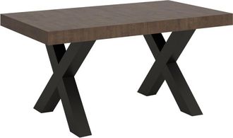 Itamoby Mesa extensible 90x160/420 cm efecto madera nogal, hierro