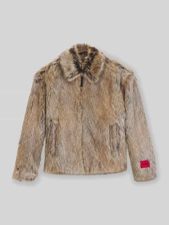 HUGO BOSS Relaxed Fit Webpelzjacke mit Spitzkragen Modell BRYAN2541 in Beige, Gr&ouml;&szlig;e S