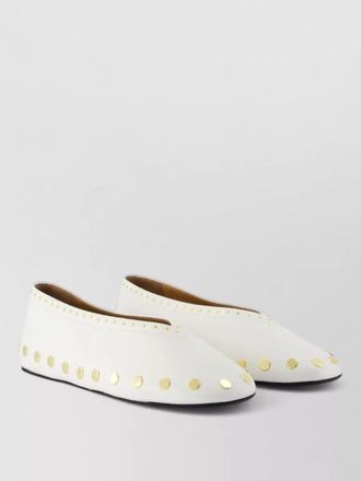 Ganni jenny ballerinas cotton flat sole studs