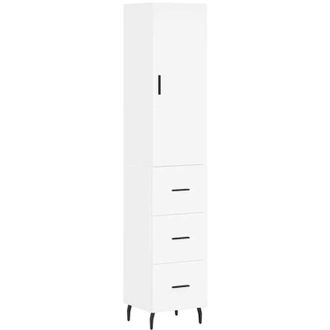 vidaXL Highboard White 34.5x34x180 cm Engineered Wood vidaXL