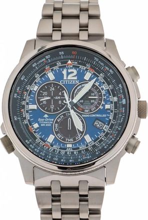 Citizen Cb 5850-80L - Crono Pilot Super Titanium - Dames - Horloges - Blauw - ONE Size - Accessoires