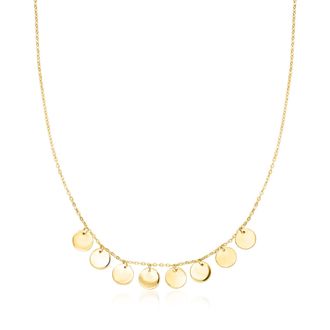 RS Pure by Ross-Simons Italian 14kt Yellow Gold Multi-Disc Necklace
