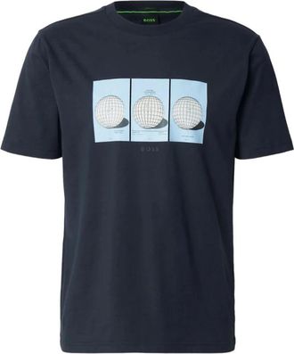 HUGO BOSS Hugo, T-Shirts, male, Blue, Size: 2XL T-shirt Boss