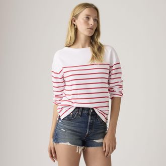 Levi's Marin Striped Top - Womens - XS - Red