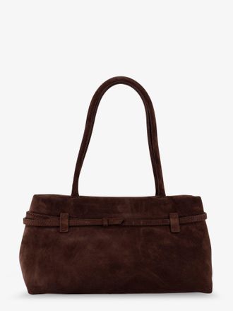 Manu Atelier Womens Shoulder Bag Le Cambon East West Brown Suede