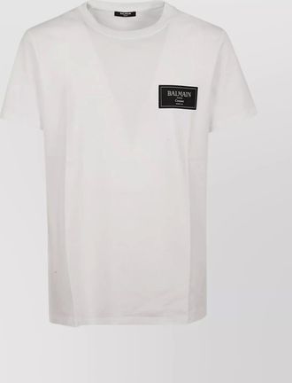 Balmain cotton slim-fit logo-patch t-shirt