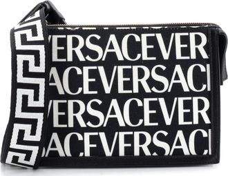 Versace All Over Logo Belt Bag Canvas Compact