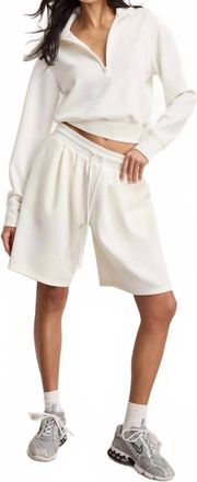 Good American Womens Air Soft Scuba Shorts In White