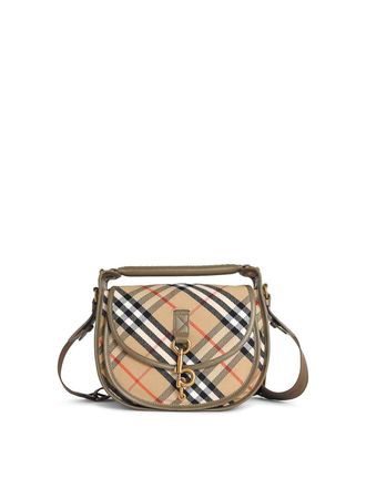 Burberry Messenger B Clip Sand Cotton Blend Bag