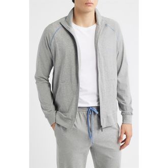 BOSS Mix Match Stretch Cotton Zip Jacket in Medium Grey at Nordstrom, Size Xx-Large