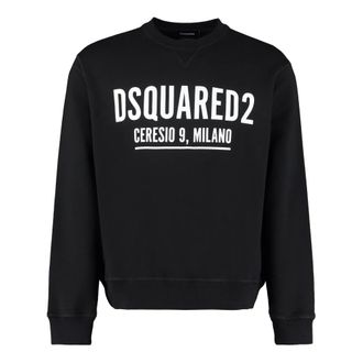 Dsquared2 Sweatshirts, male, Black, Size: 2XL Logo Detail Cotton Sweatshirt
