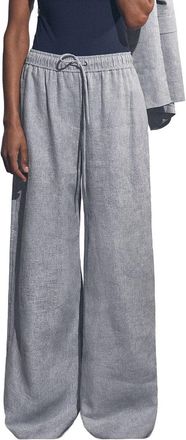 Reiss Willow Linen-Blend Wide Leg Trouser