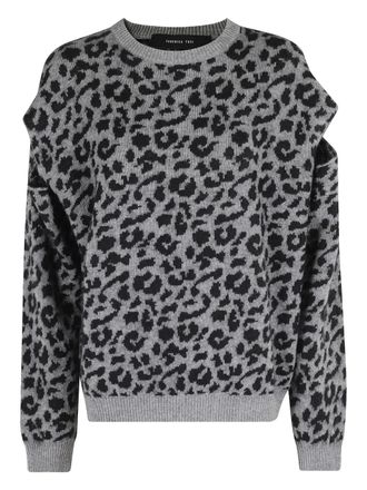 Federica Tosi leopard-pattern sweater - women - Polyamide/Viscose/Cashmere/Wool/Mohair - 40 - Grey