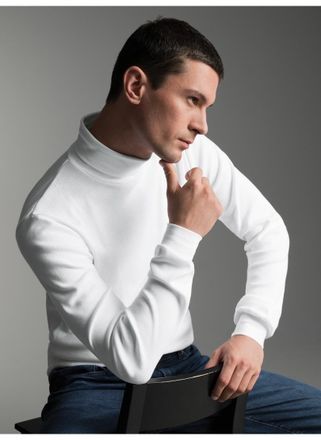 Trigema Rollkragenshirt TRIGEMA TRIGEMA Langarm Ski- und Sport-Rollkragenpullover, Herren, Gr. XXL, weiss (wei&szlig;), 100% Baumwolle (Bio-Baumwolle kbA), Basic, S