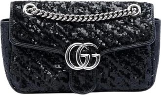 Gucci Pre-owned Clutches, female, Black, Size: ONE SIZE Pre-owned Sequined Shoulder Bag