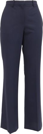 Theory High-Rise Tailored Trousers in Navy Blue Wool