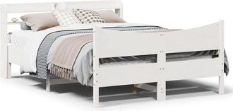 vidaXL Vidaxl - Estructura De Cama Con Cabecero Madera Pino Blanco 120x190 Cm