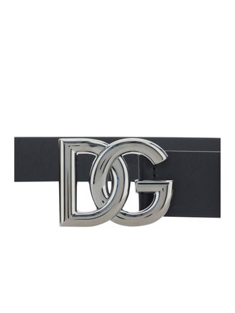 Dolce & Gabbana Mens Leather Belt Tosca Black Calf