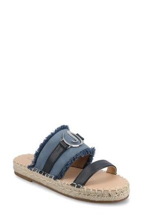 Journee Collection Keelee Espadrille Slide Sandal in Navy at Nordstrom Rack, Size 10